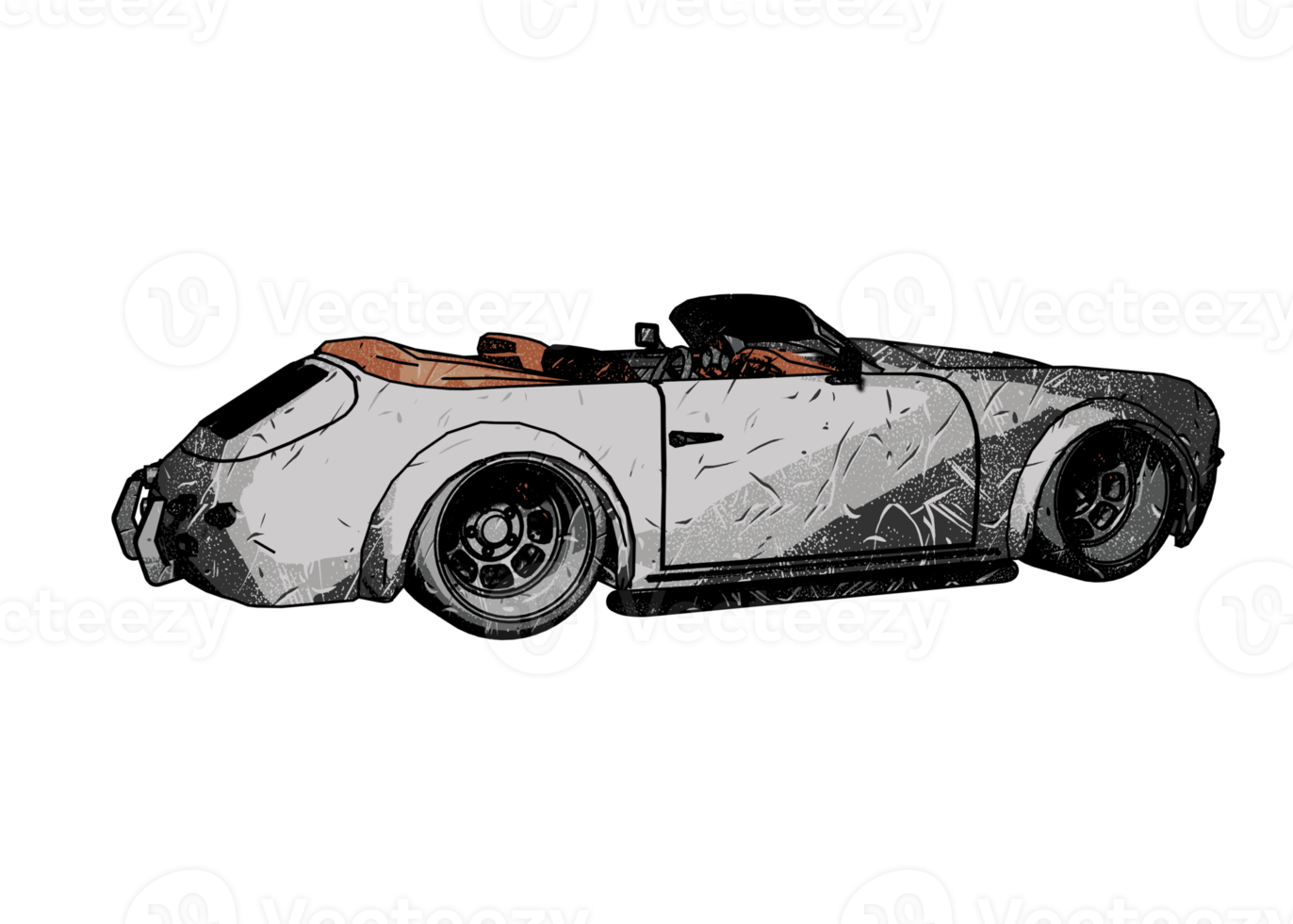 Grunge style classic car png