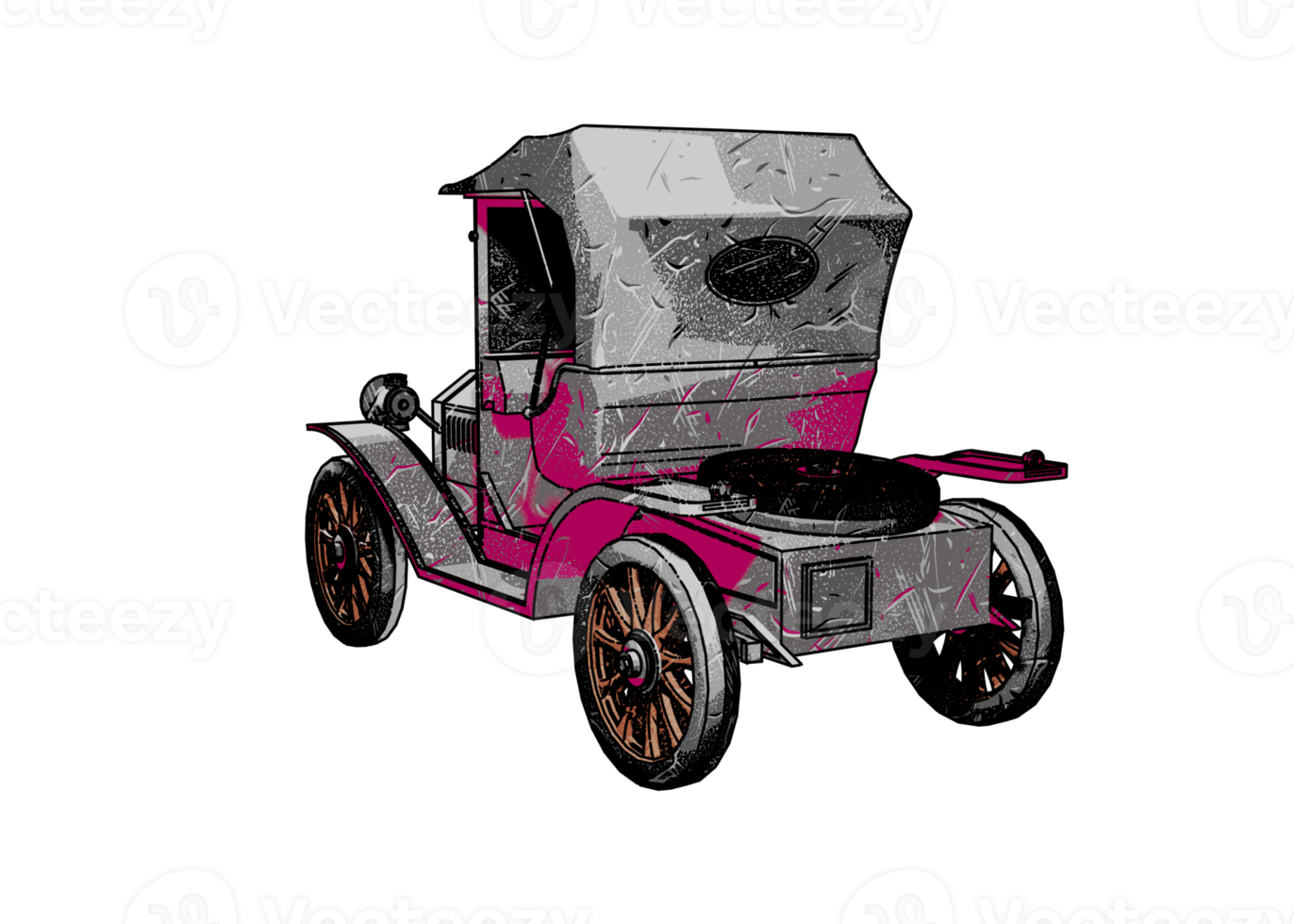 Grunge style classic car png