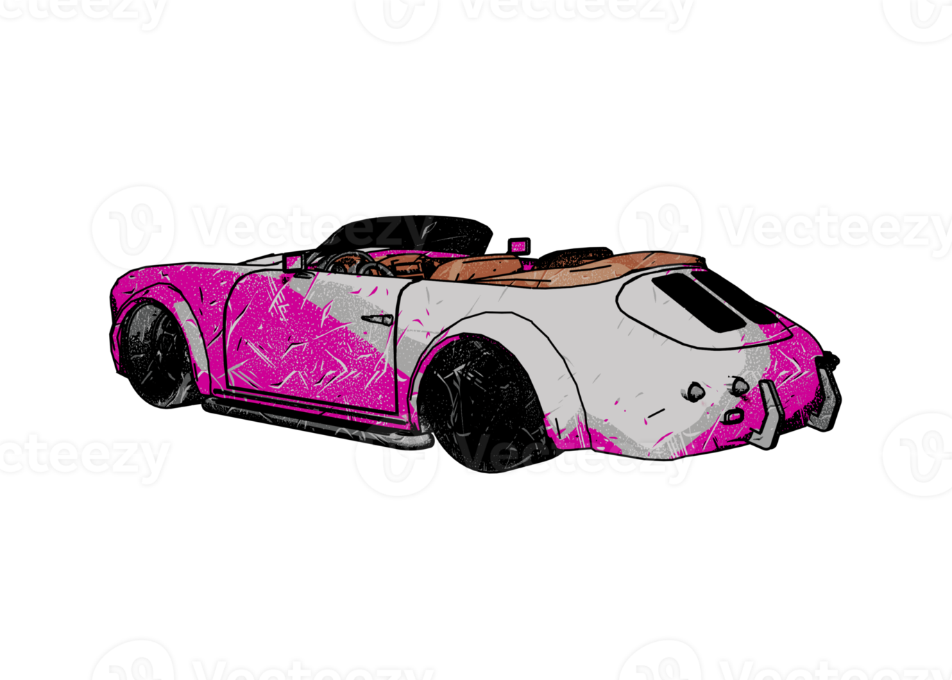 Grunge style classic car png