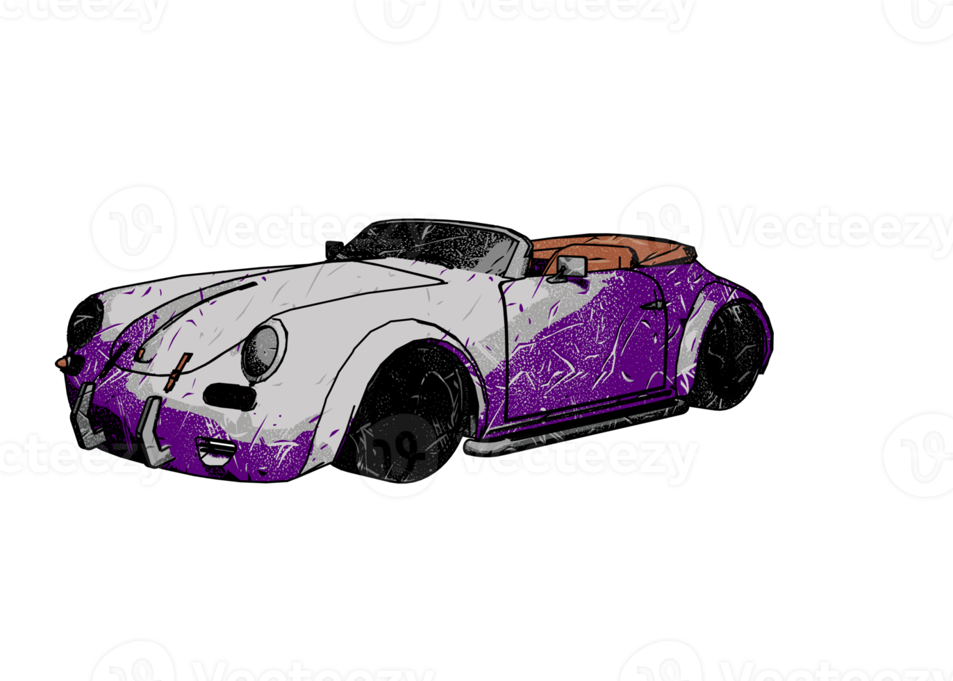 Grunge style classic car png