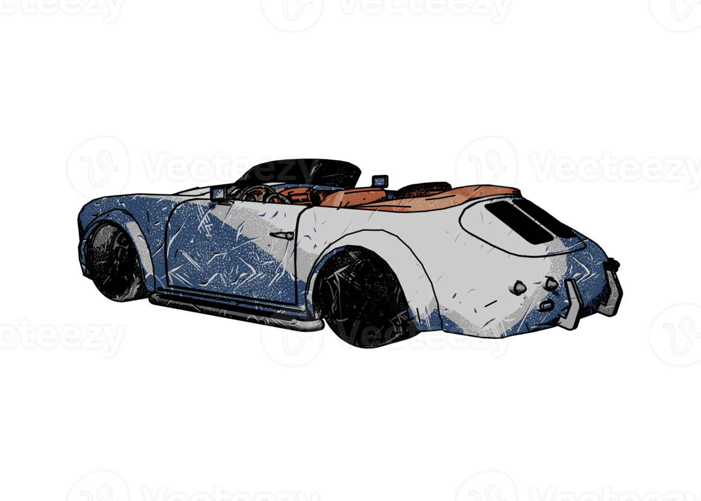 Grunge style classic car png