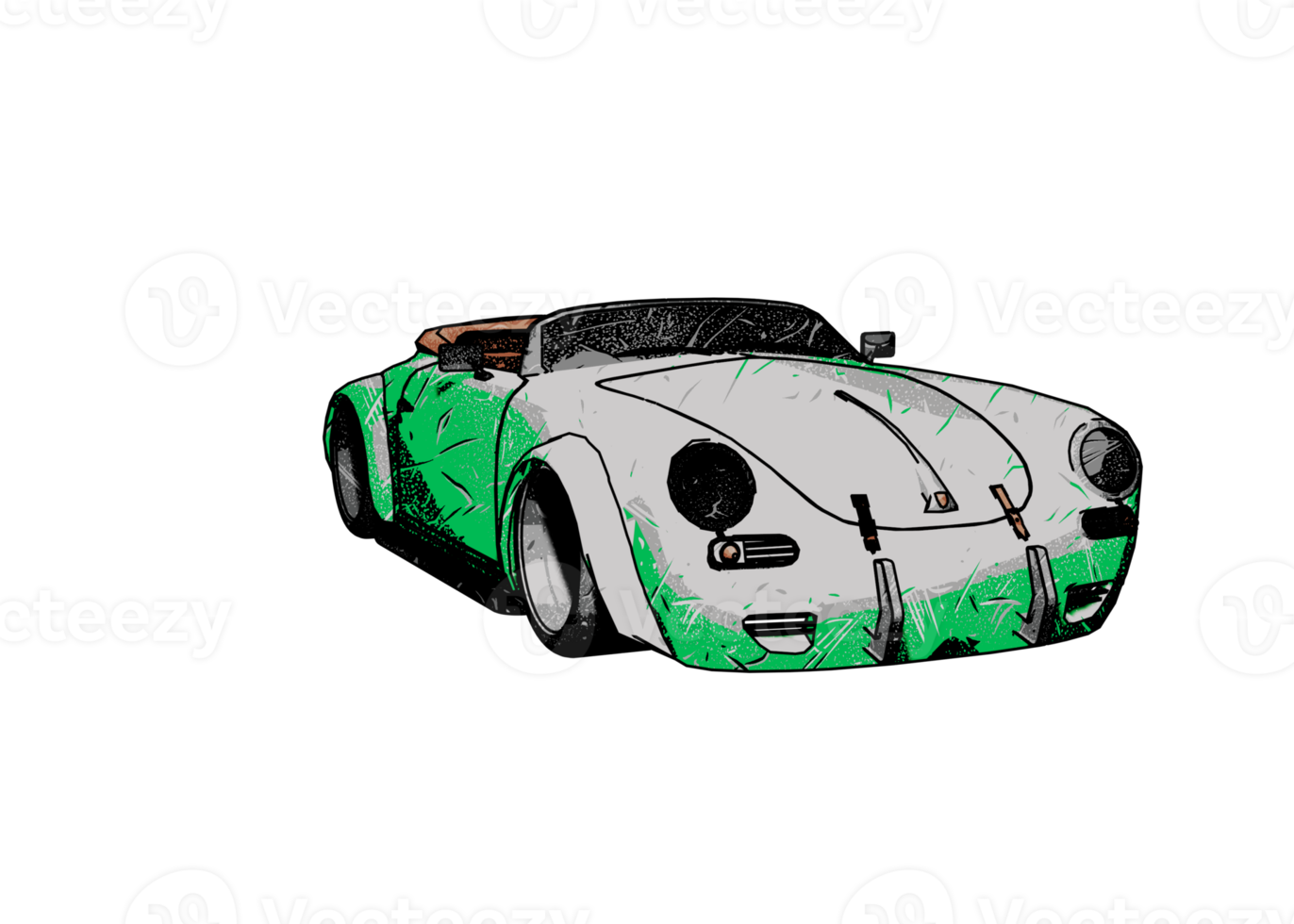 Grunge style classic car png