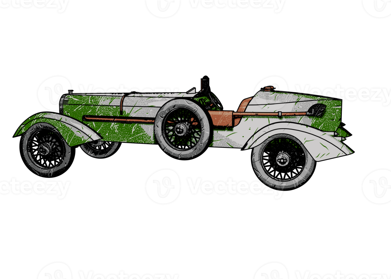 Grunge style classic car png