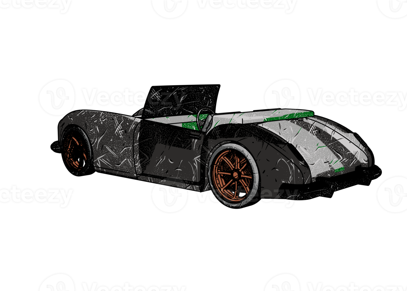 Grunge style classic car png