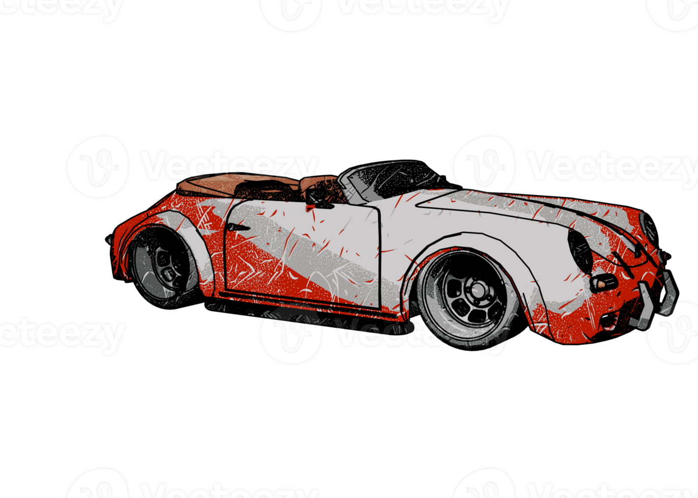 Grunge style classic car png