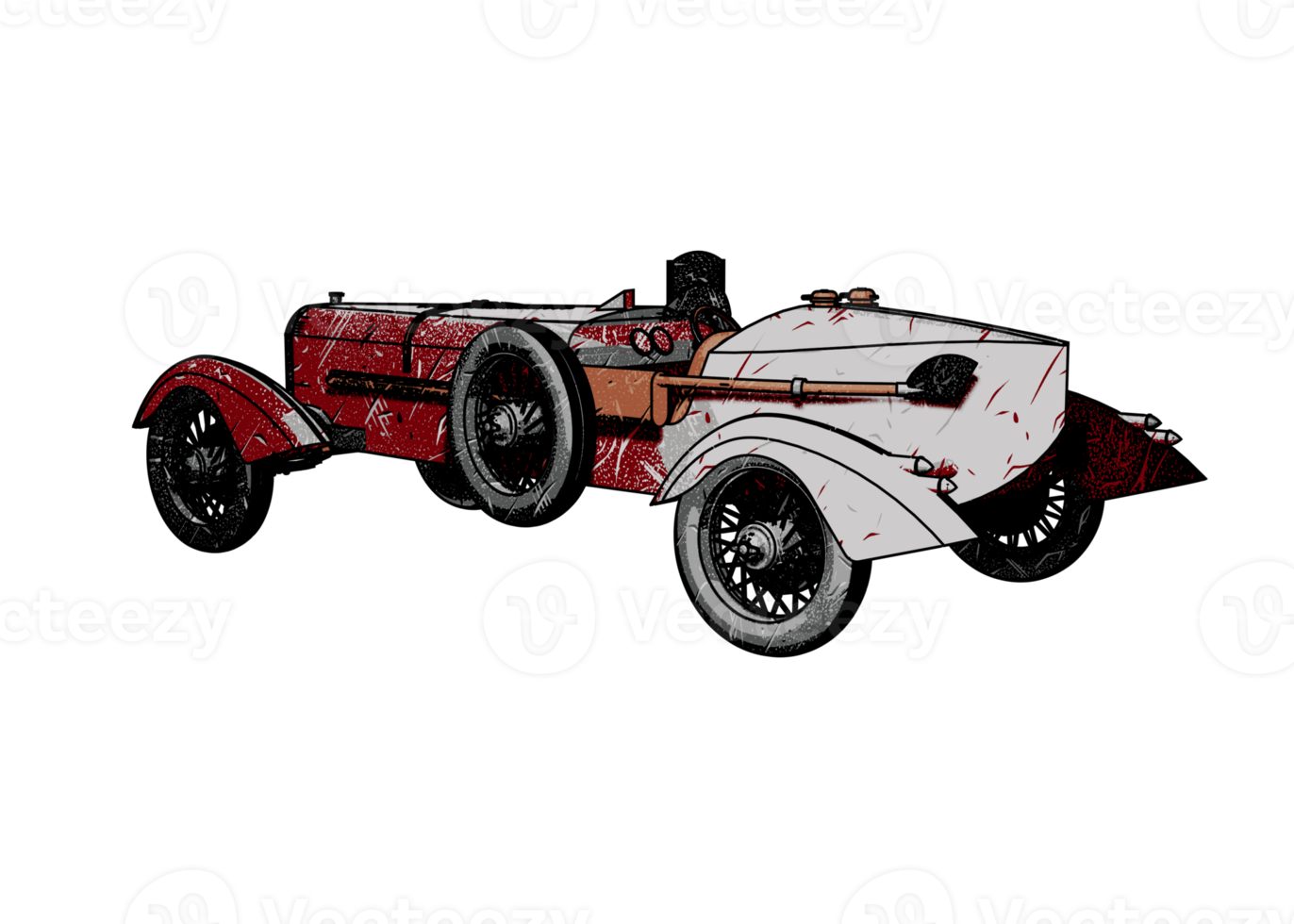 Grunge style classic car png