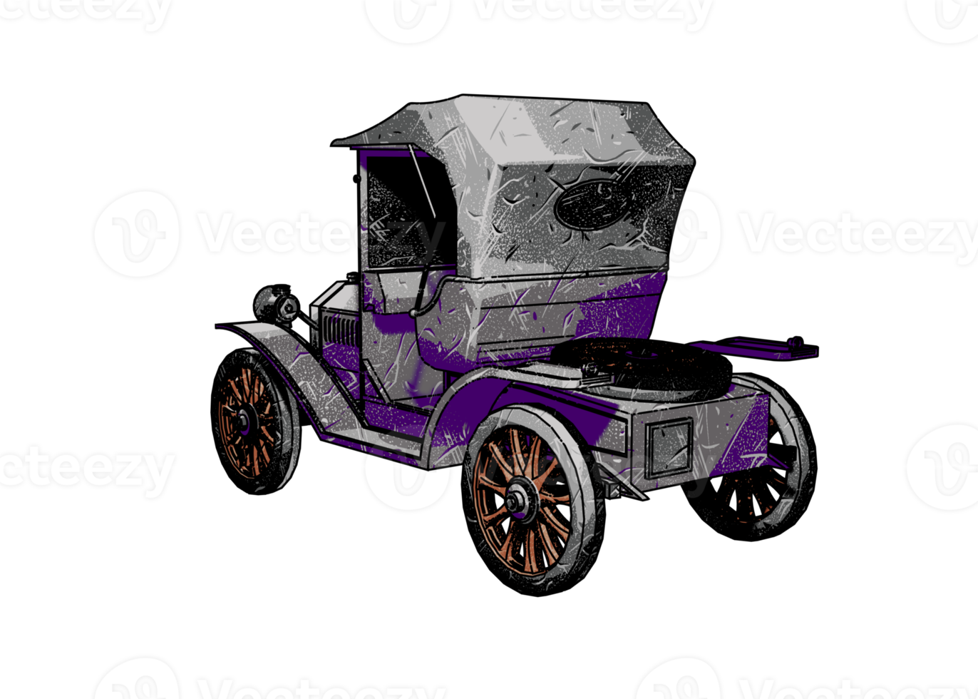 Grunge style classic car png