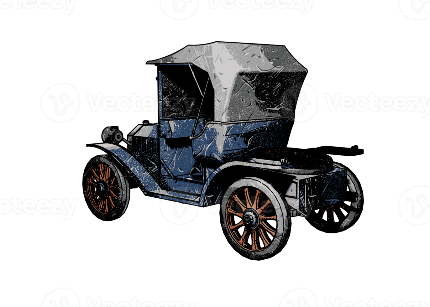 Grunge style classic car png