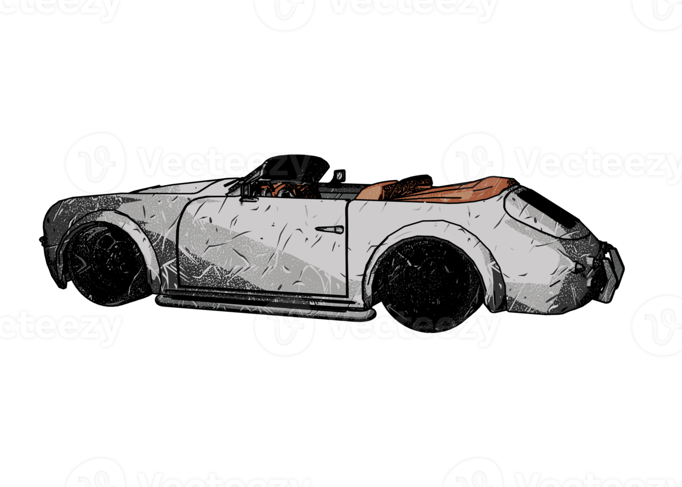 Grunge style classic car png