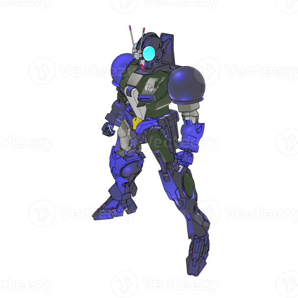 Mecha with defensive combat style png