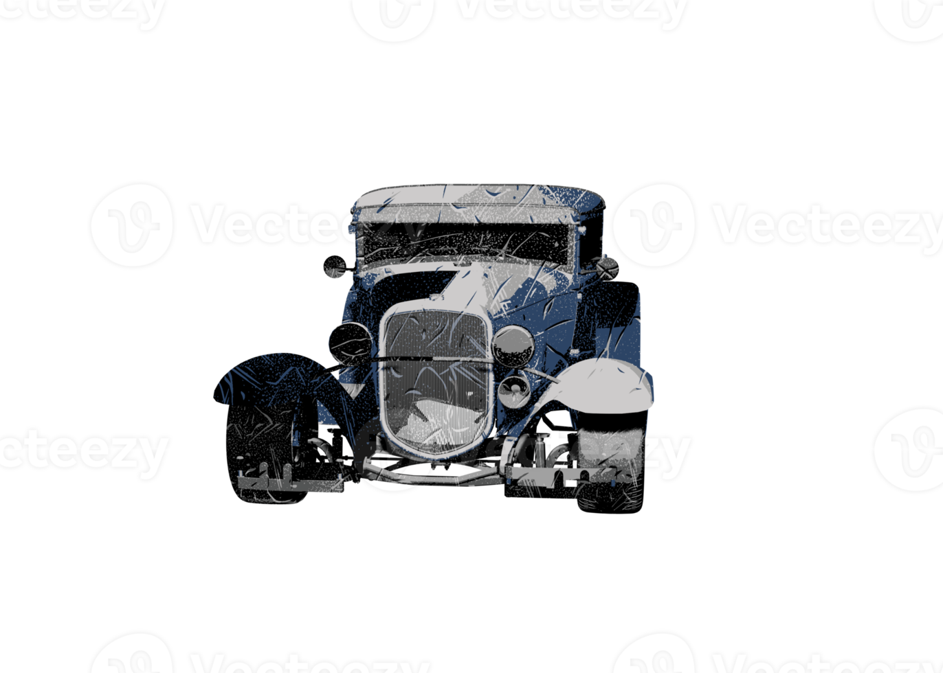 Grunge style classic car png