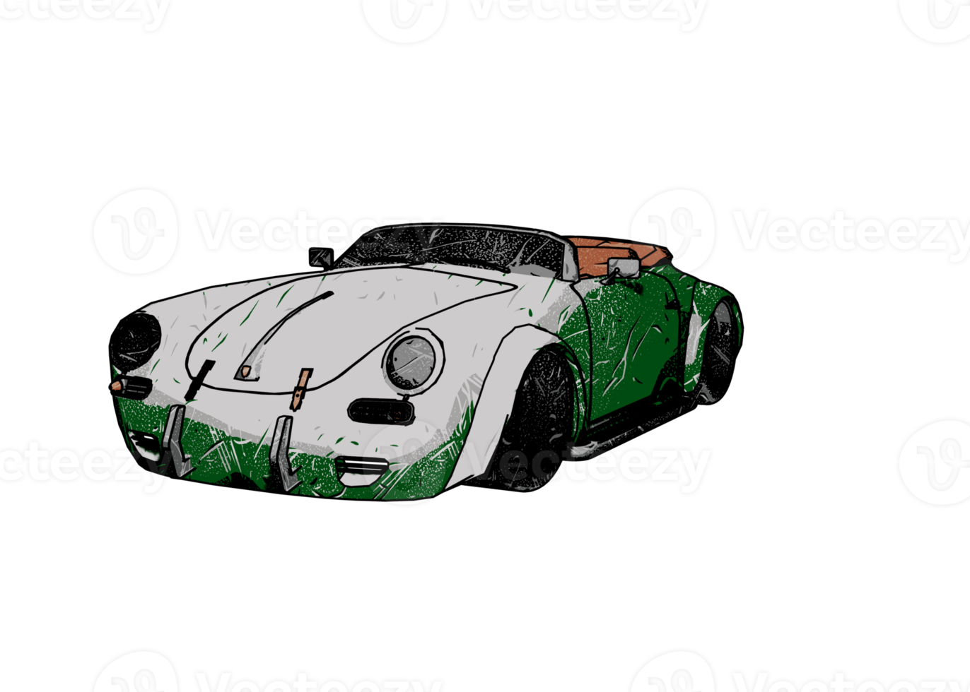Grunge style classic car png