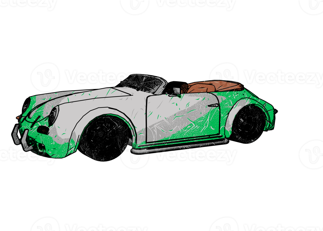 Grunge style classic car png