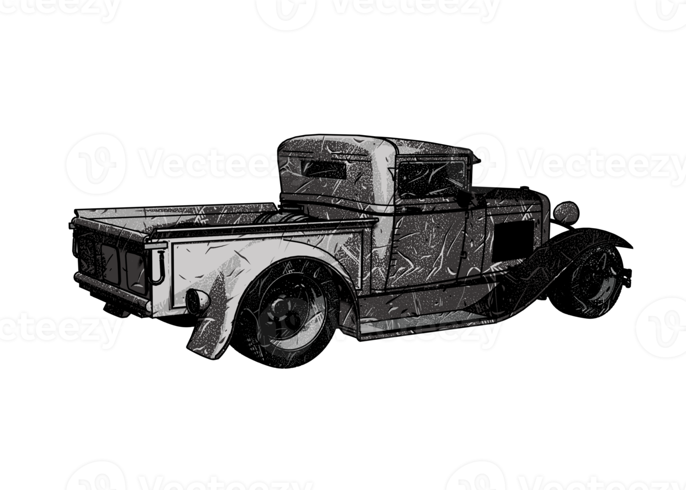 Grunge style classic car png