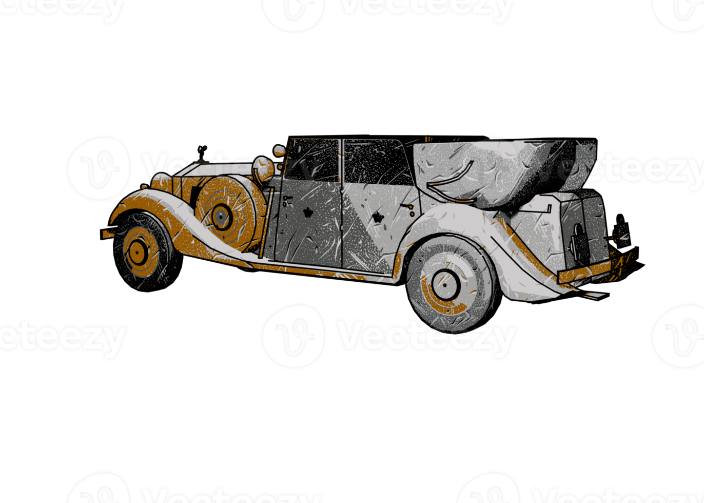 Grunge style classic car png
