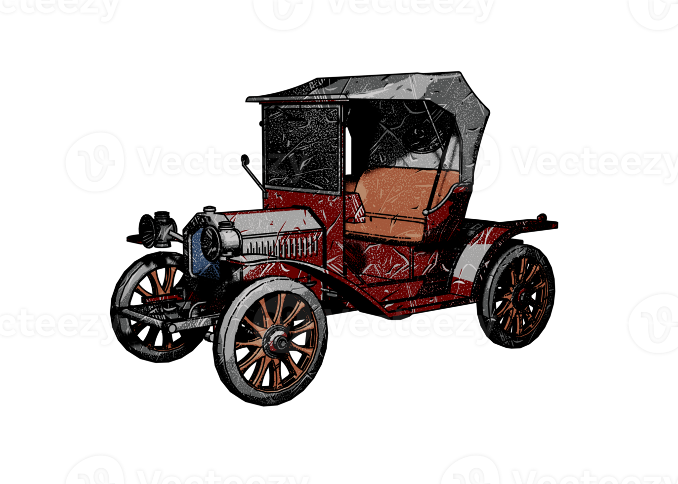 Grunge style classic car png