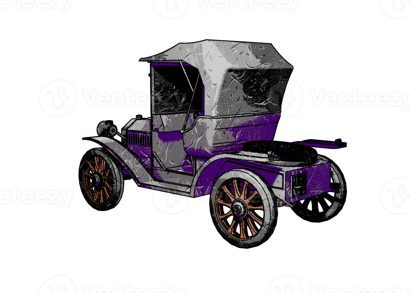 Grunge style classic car png