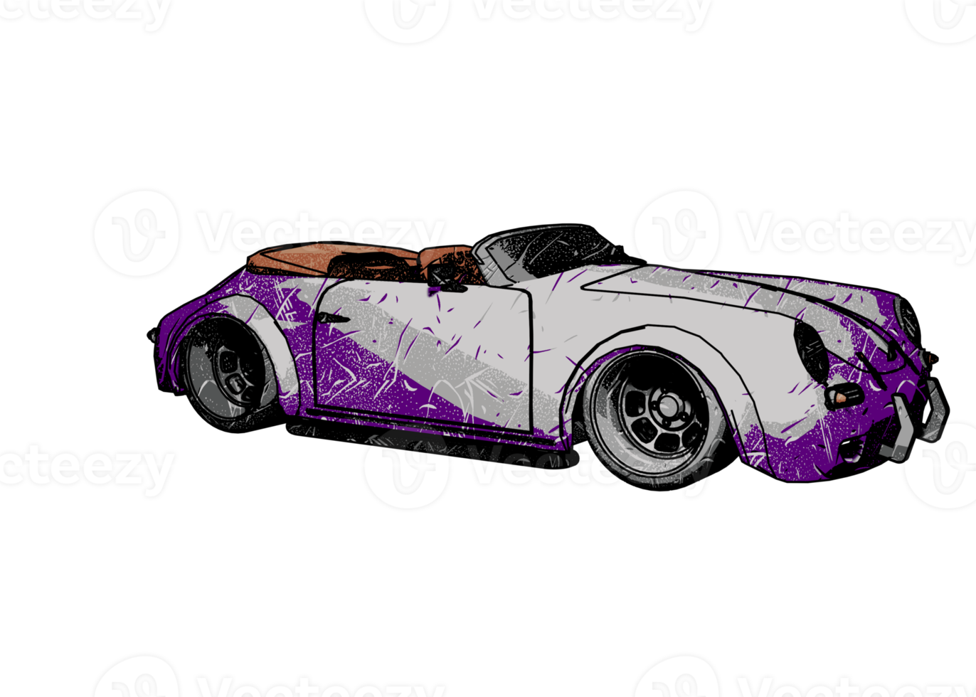 Grunge style classic car png