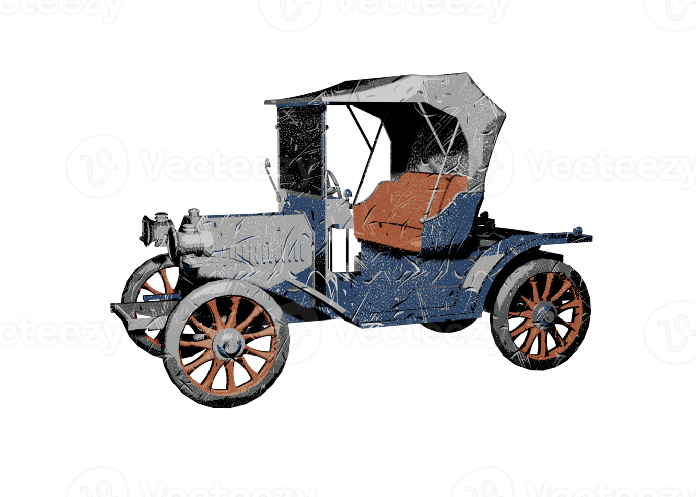 Grunge style classic car png