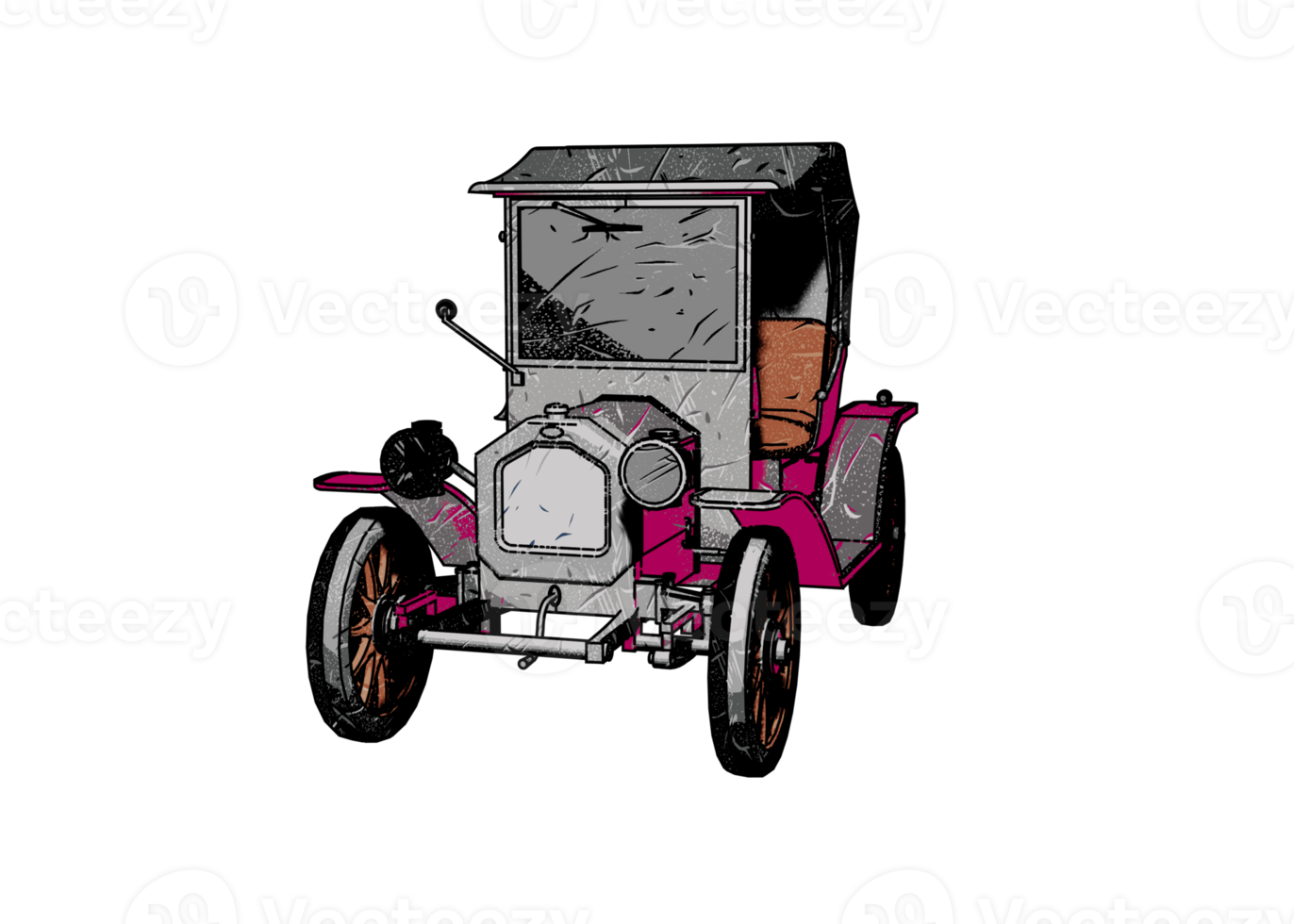 Grunge style classic car png