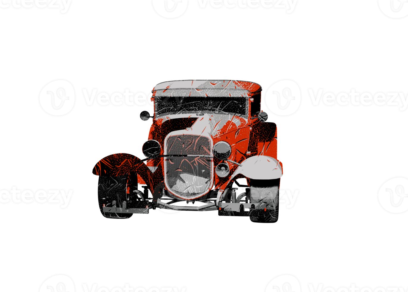 Grunge style classic car png