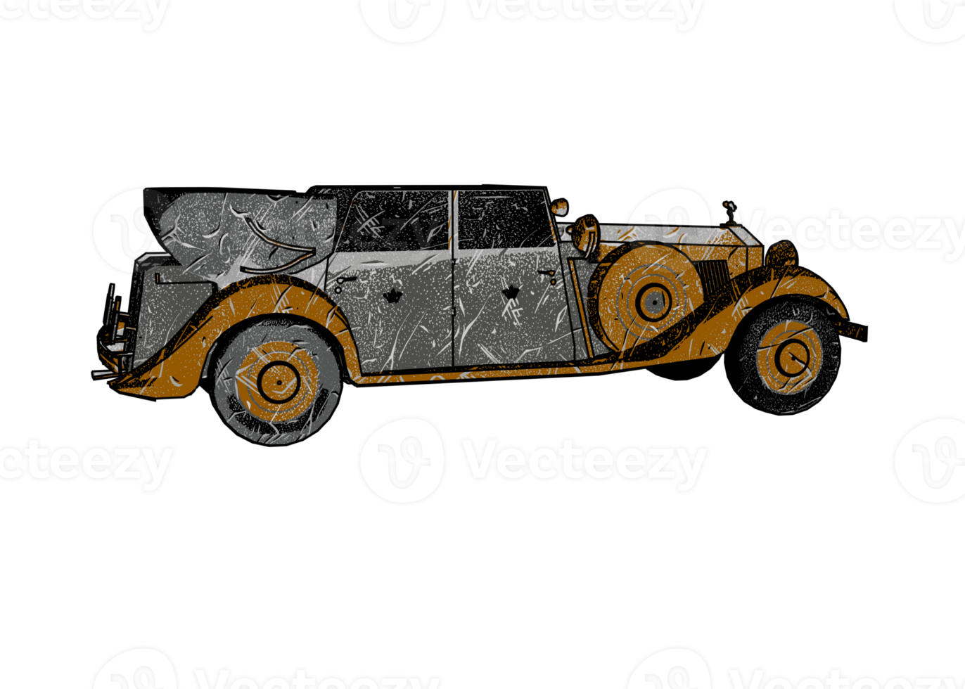 Grunge style classic car png