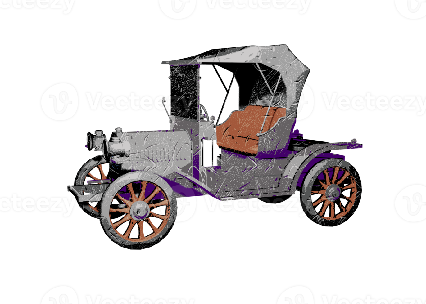 Grunge style classic car png