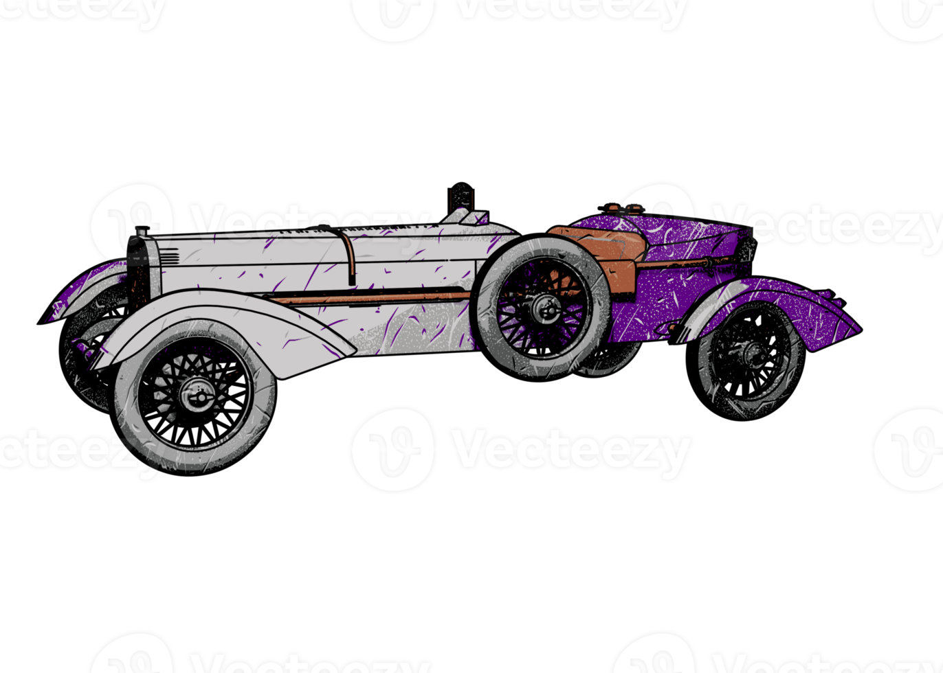 Grunge style classic car png