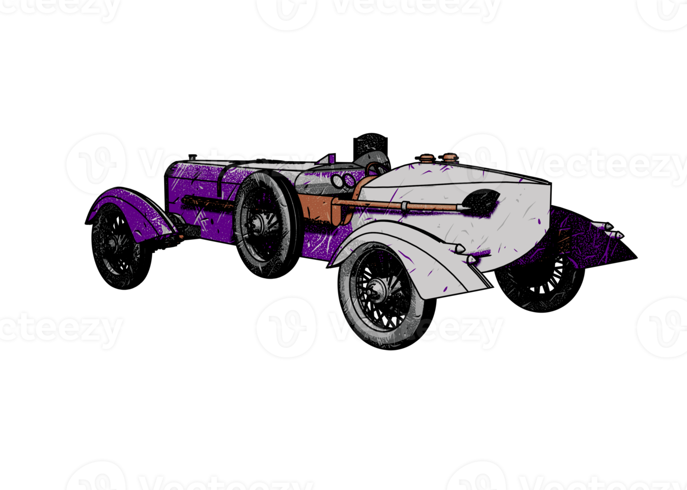 Grunge style classic car png