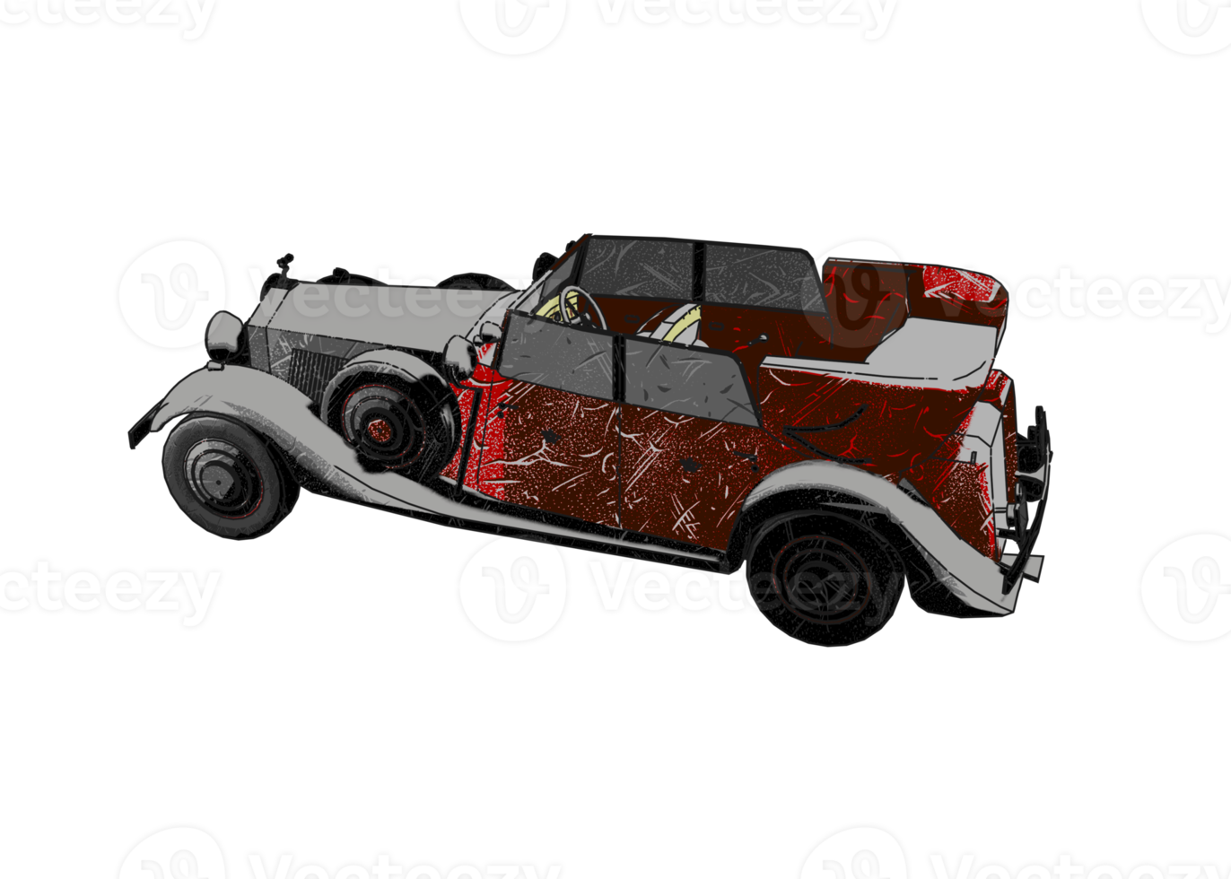 Grunge style classic car png