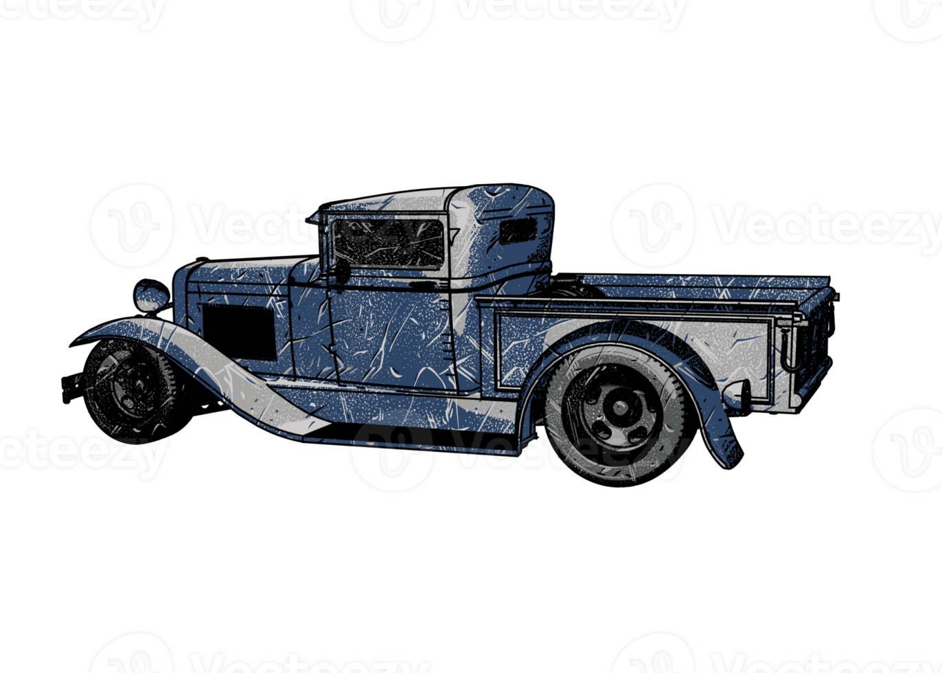 Grunge style classic car png