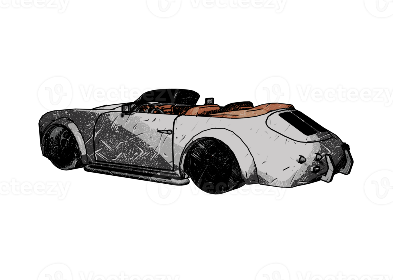 Grunge style classic car png