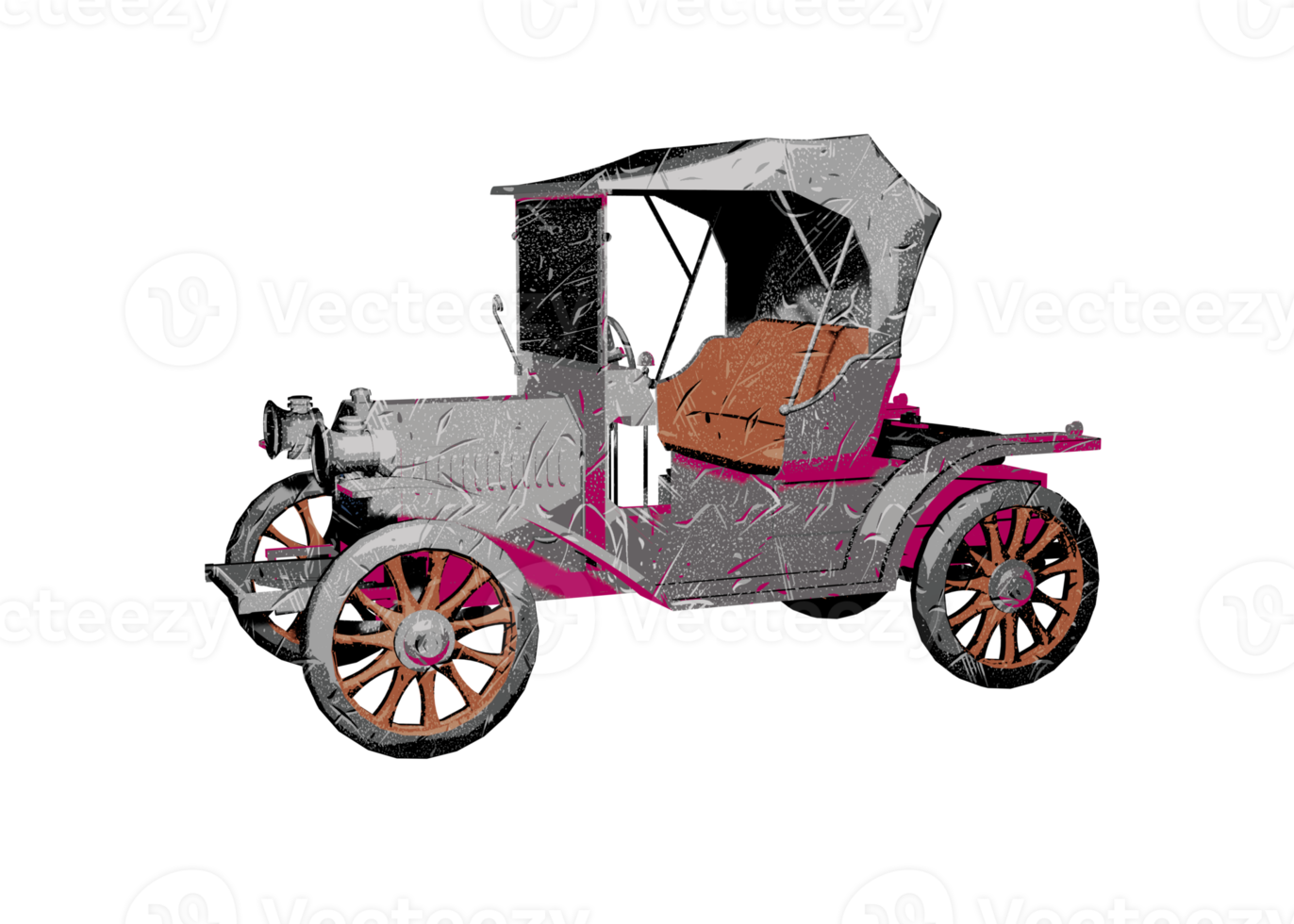 Grunge style classic car png