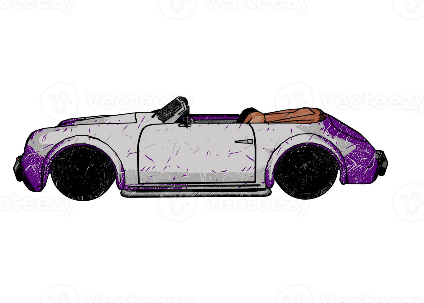 Grunge style classic car png