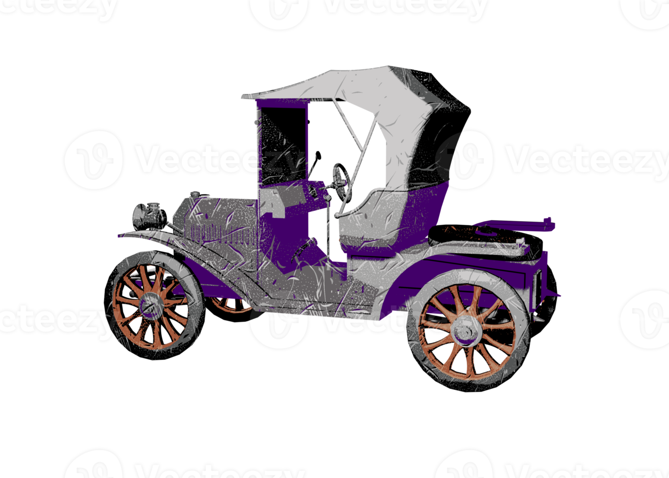 Grunge style classic car png