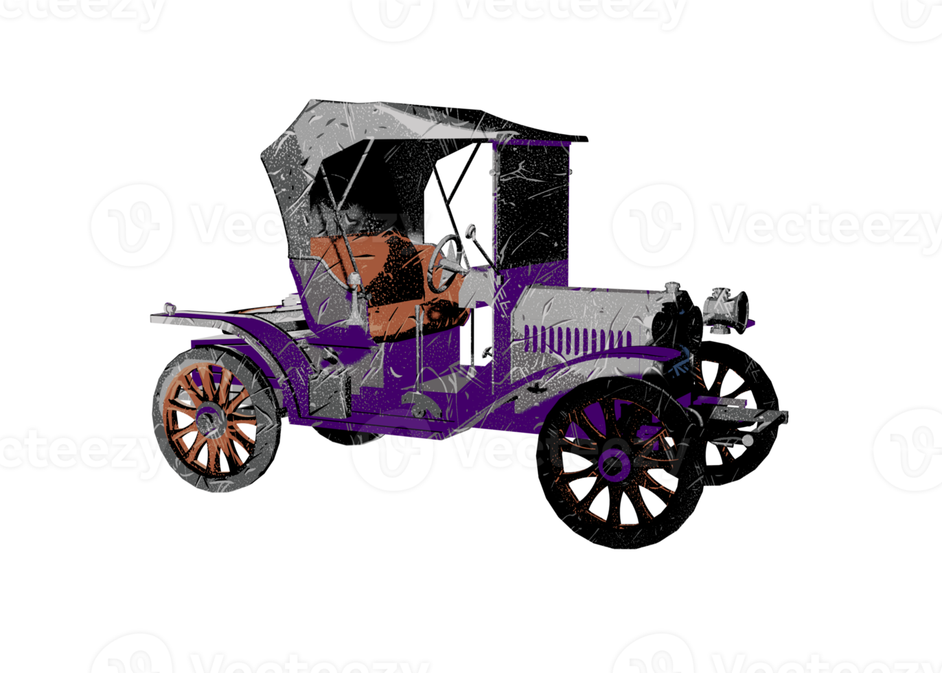 Grunge style classic car png