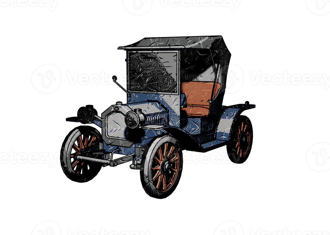 Grunge style classic car png