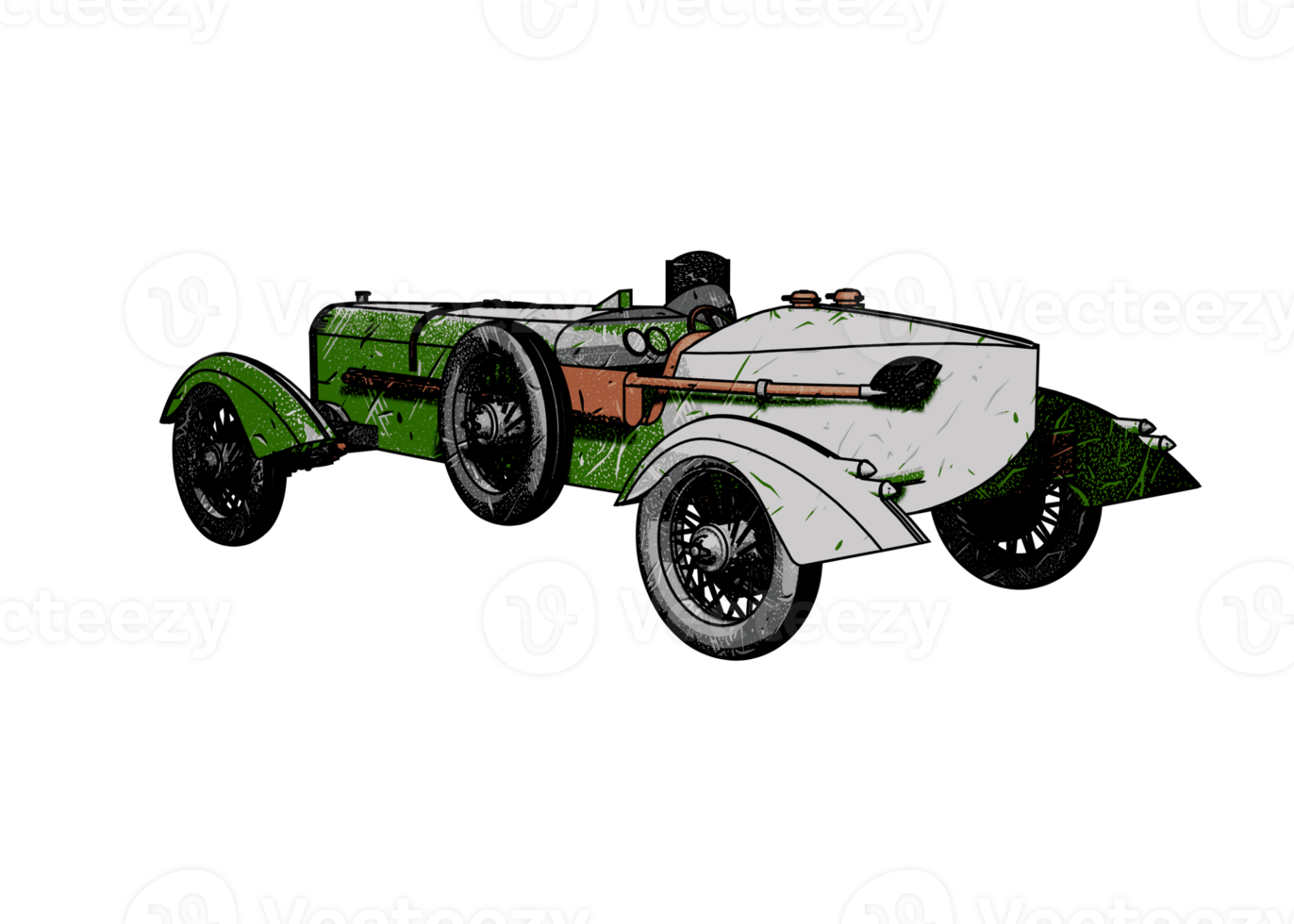 Grunge style classic car png