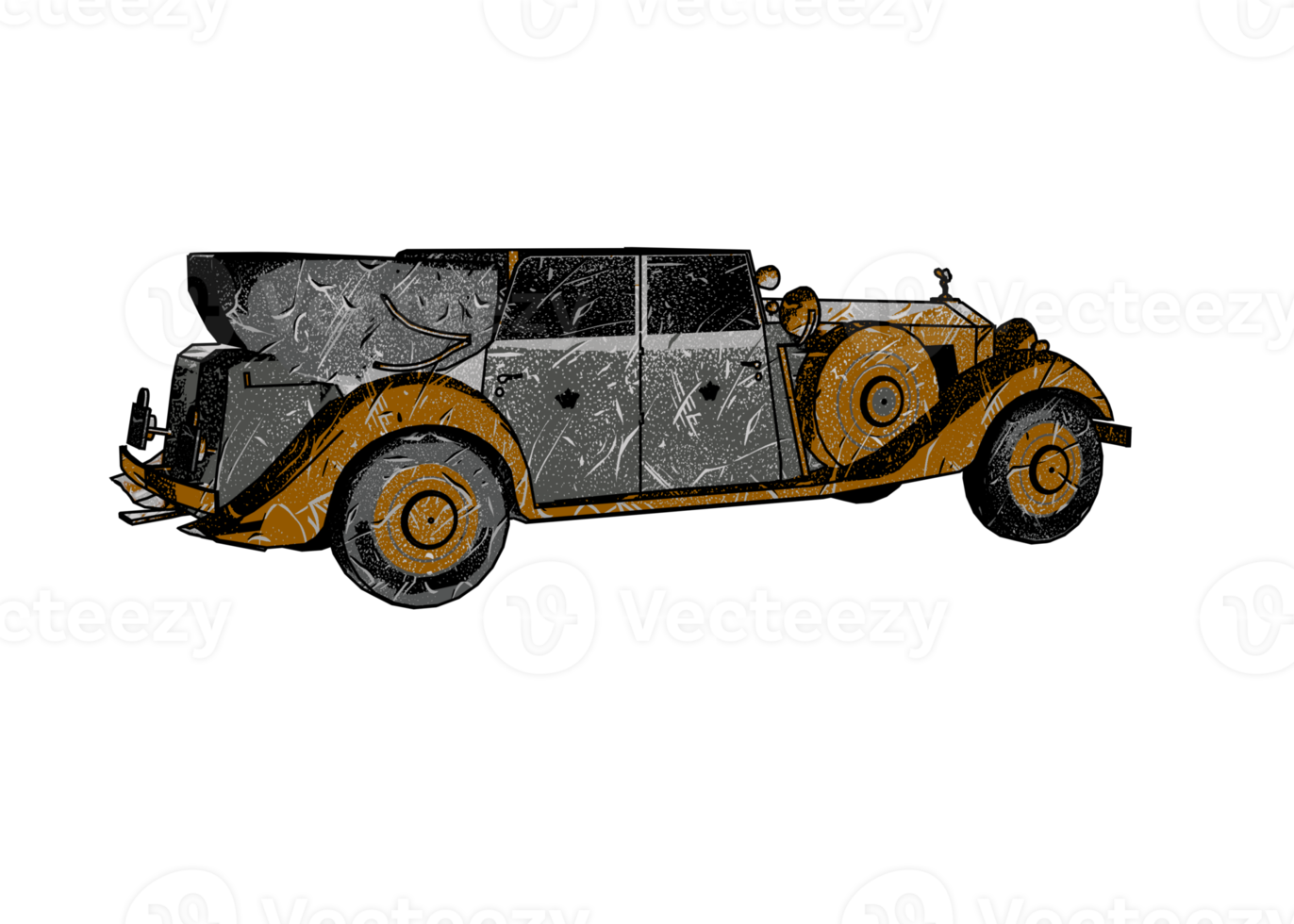 Grunge style classic car png