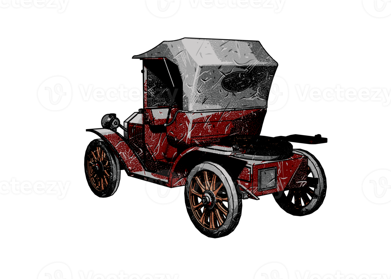 Grunge style classic car png