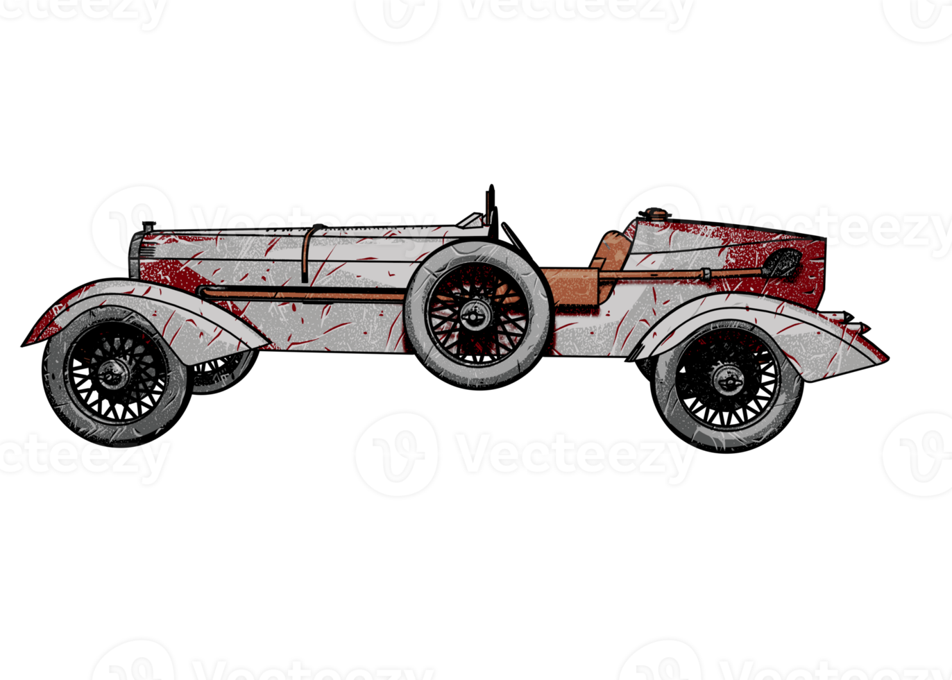 Grunge style classic car png