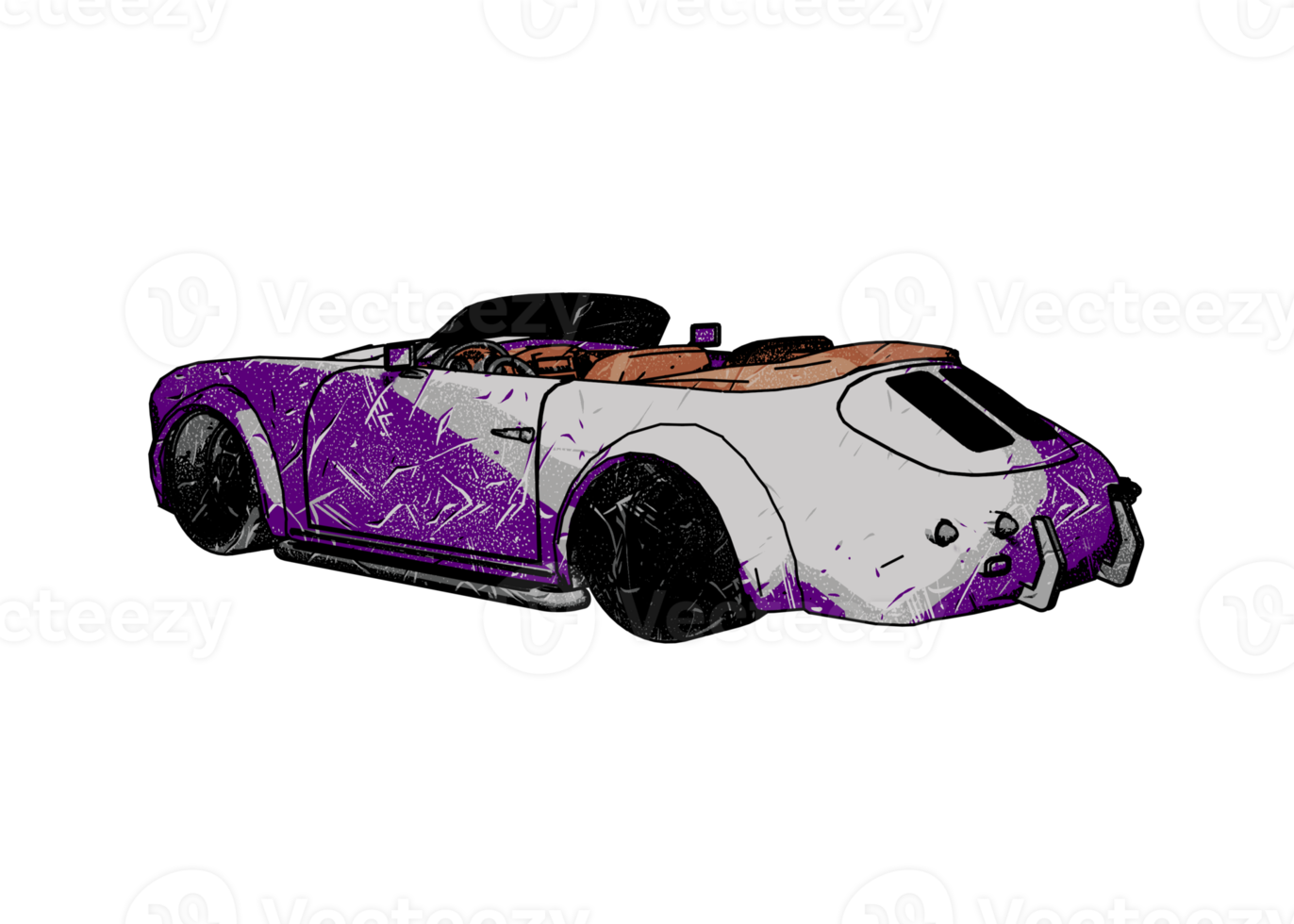 Grunge style classic car png