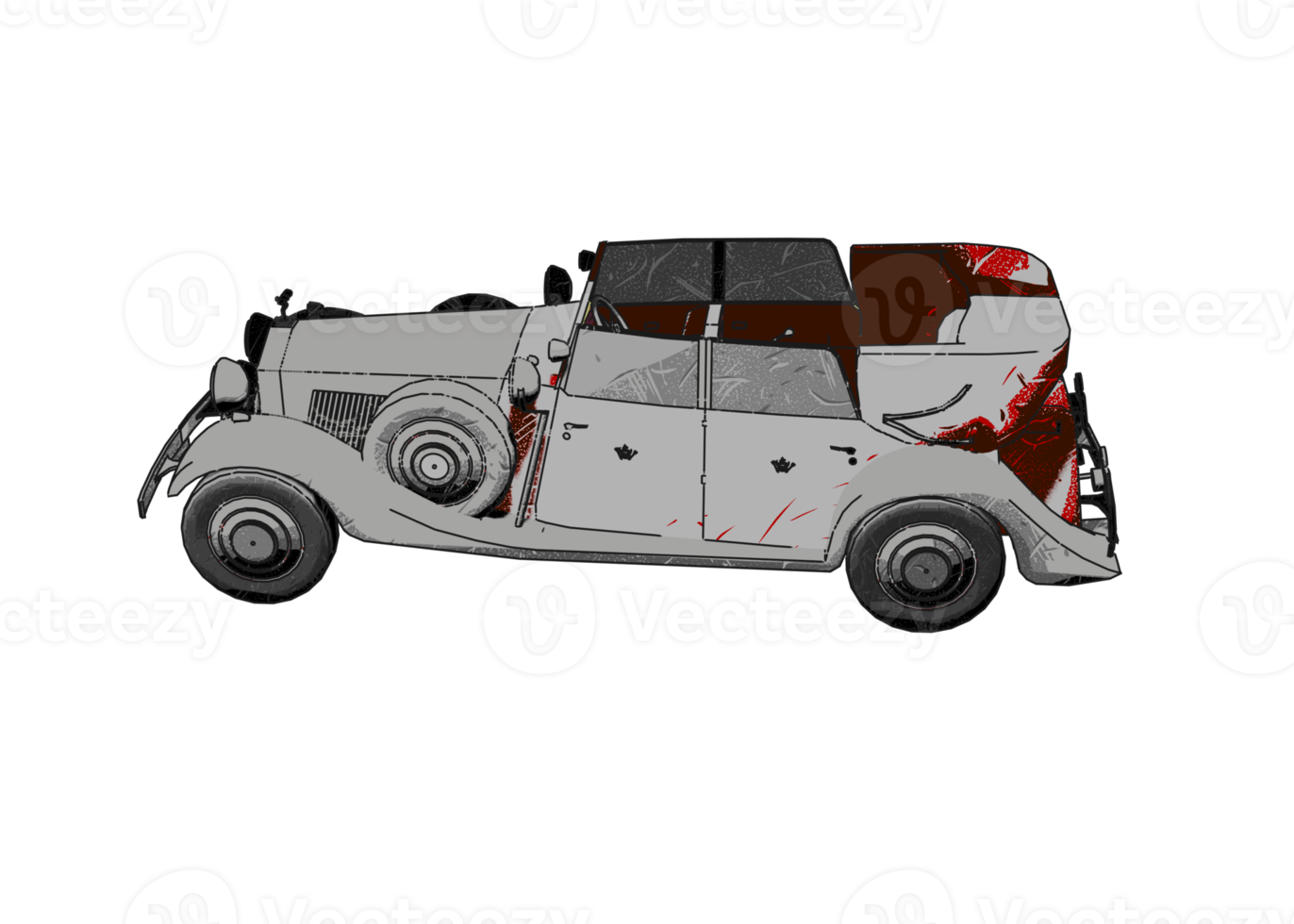 Grunge style classic car png