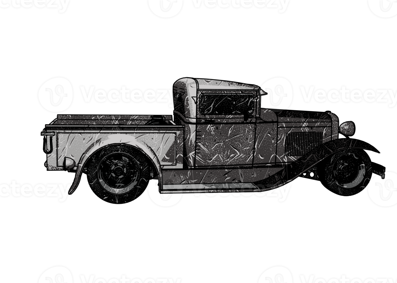 Grunge style classic car png