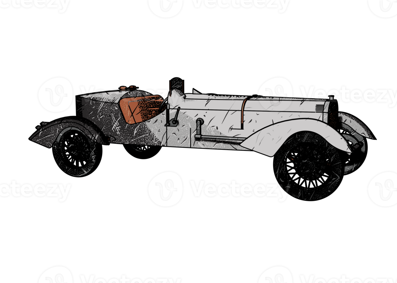 Grunge style classic car png