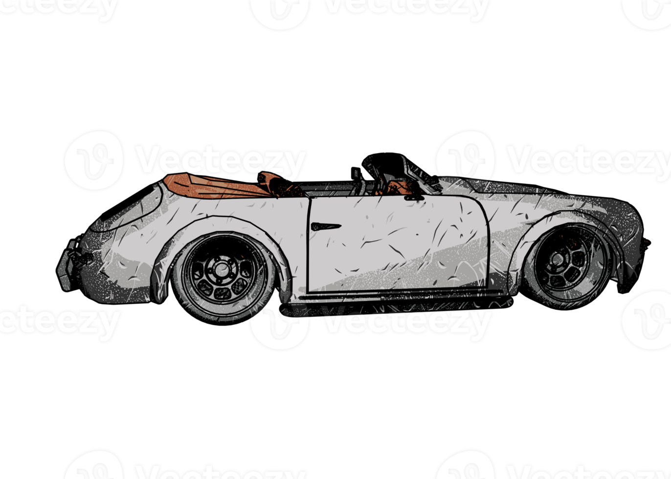 Grunge style classic car png