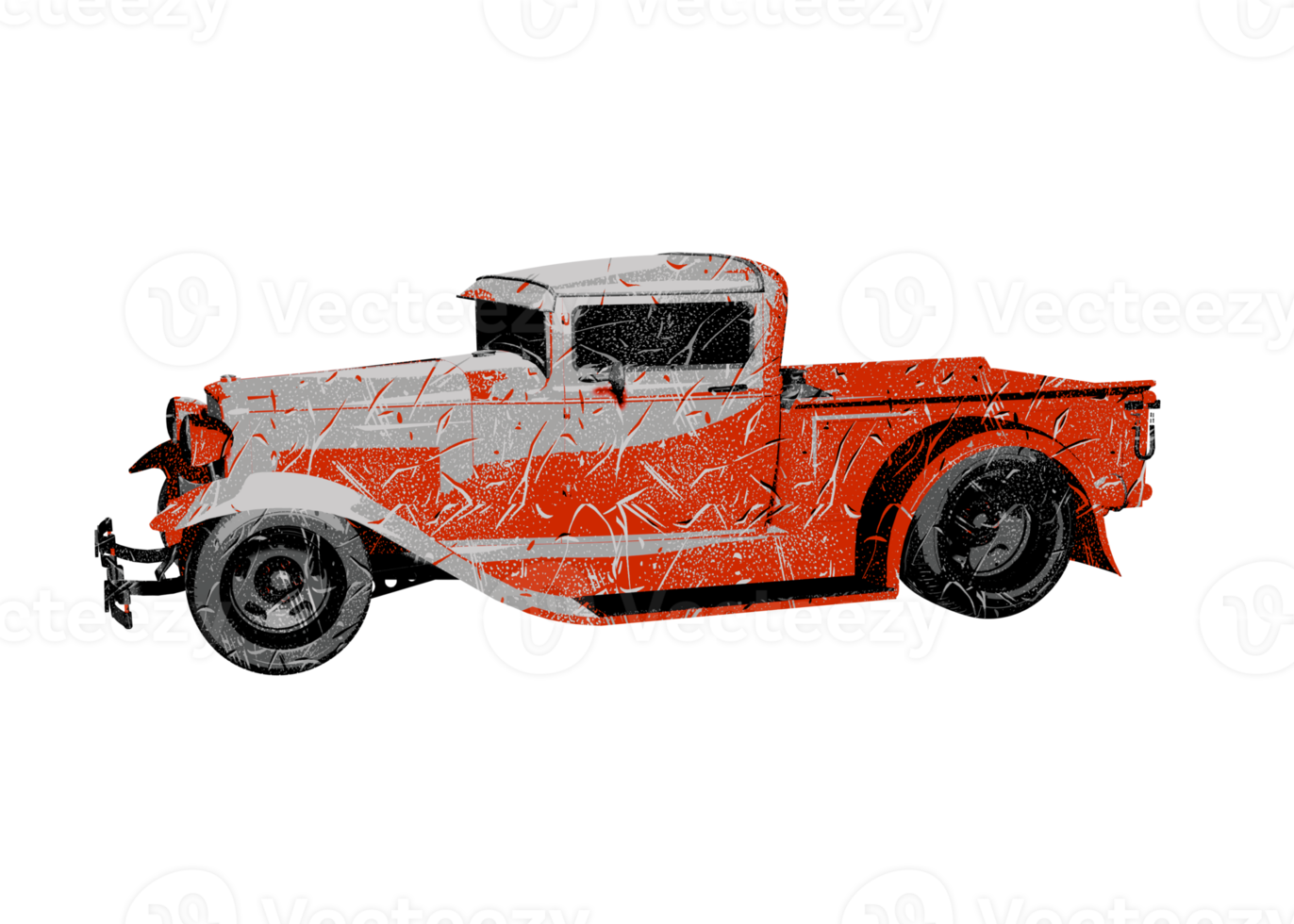 Grunge style classic car png