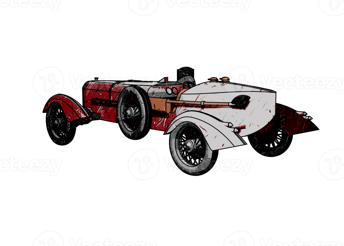 Grunge style classic car png