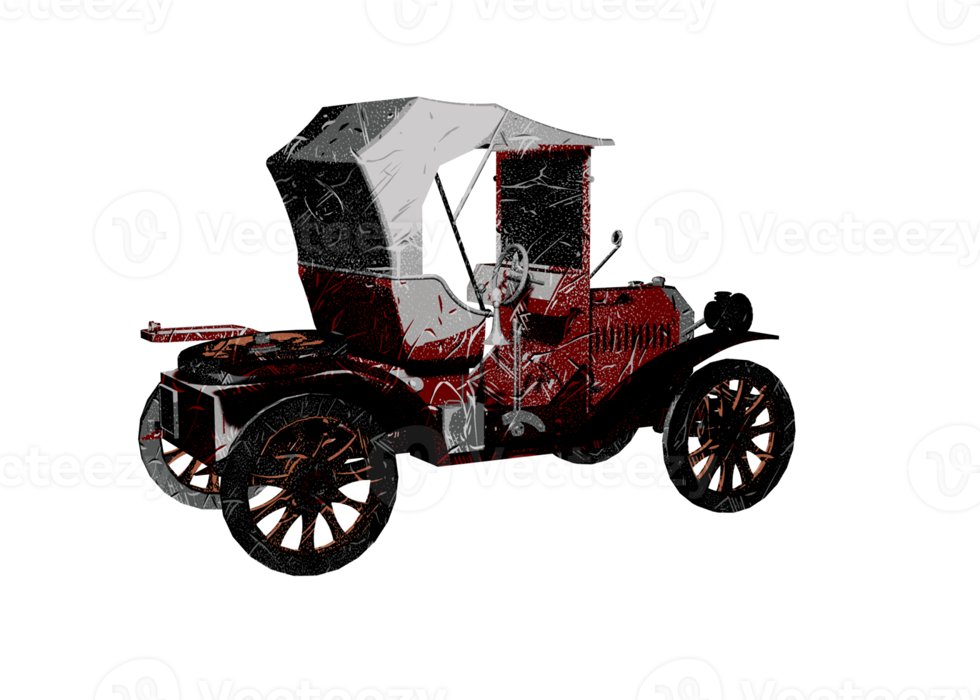 Grunge style classic car png