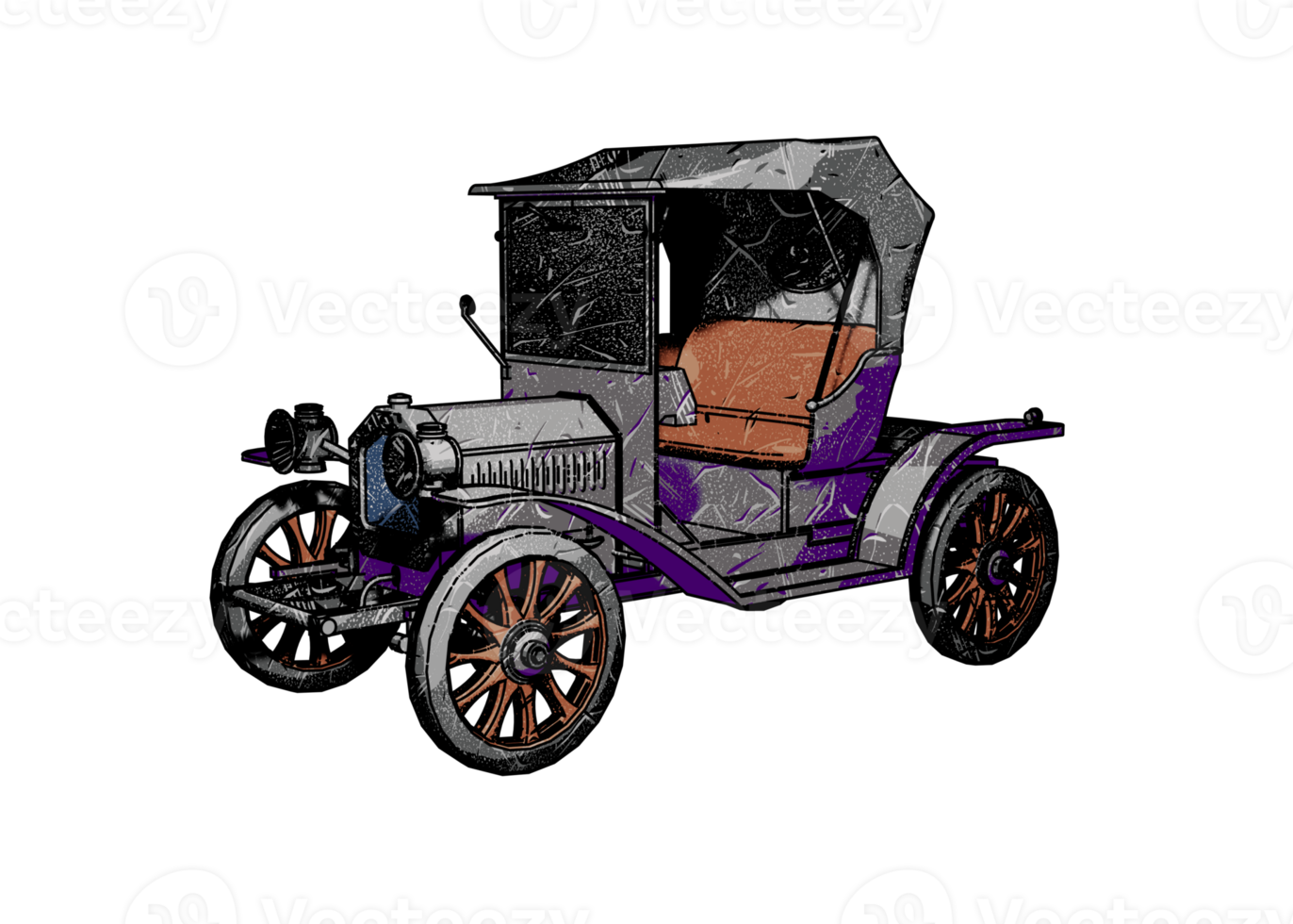 Grunge style classic car png